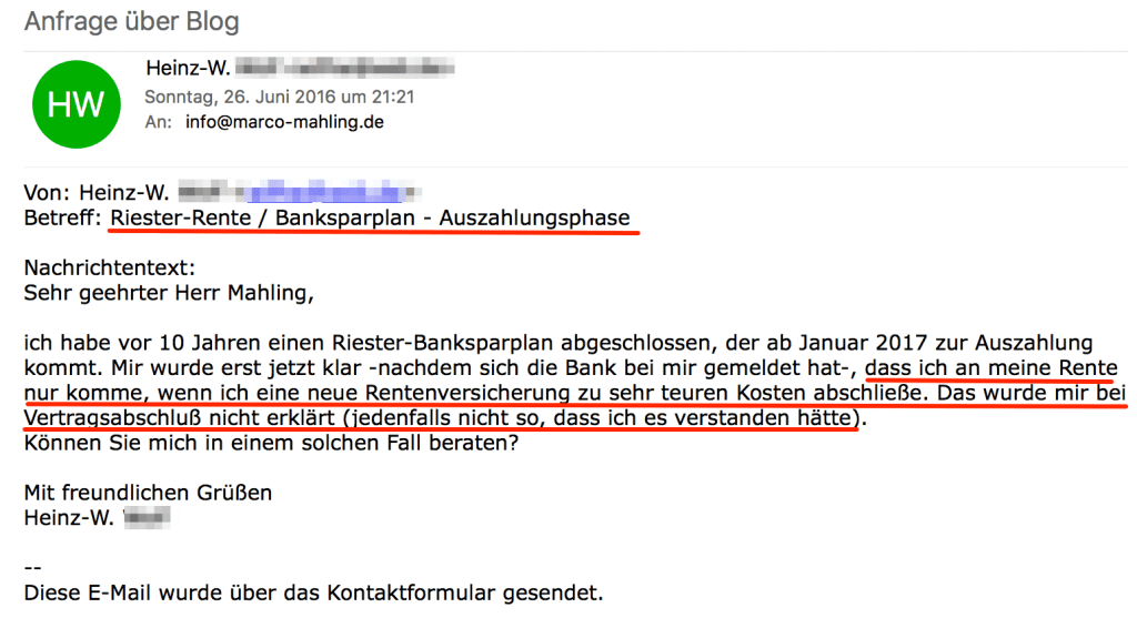 Tücken Nachteile Riester Banksparlan Verrentung