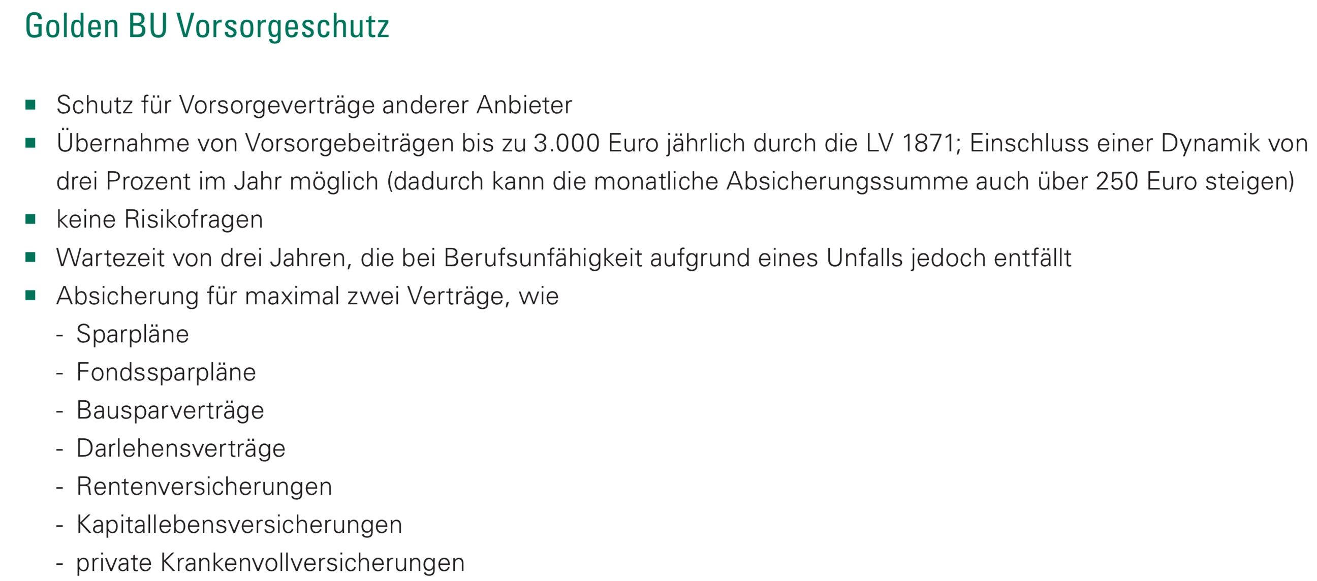 Berufsunfähigkeitsversicherung ohne Gesundheitsfragen LV1871