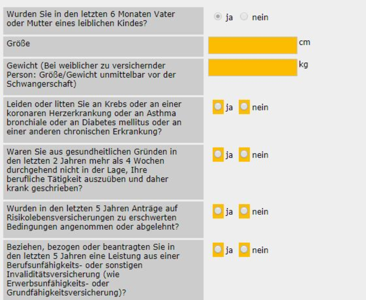 Risikolebensversicherung ohne Gesundheitsfragen