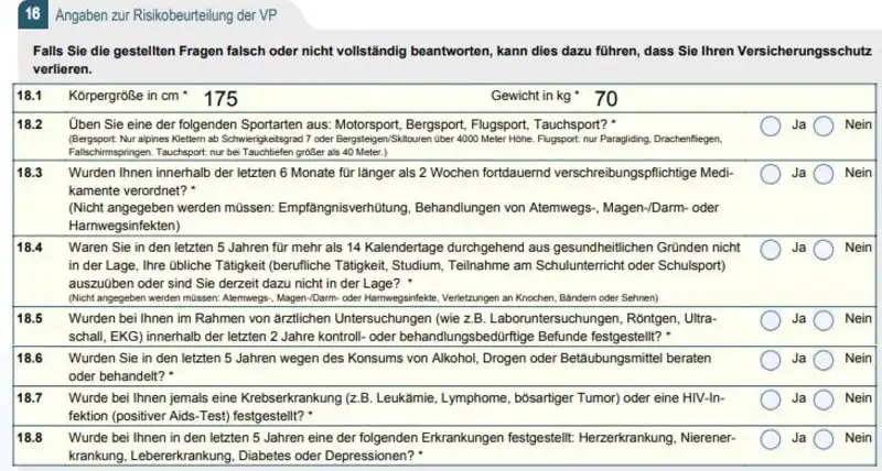 Risikolebensversicherung ohne Gesundheitsfragen