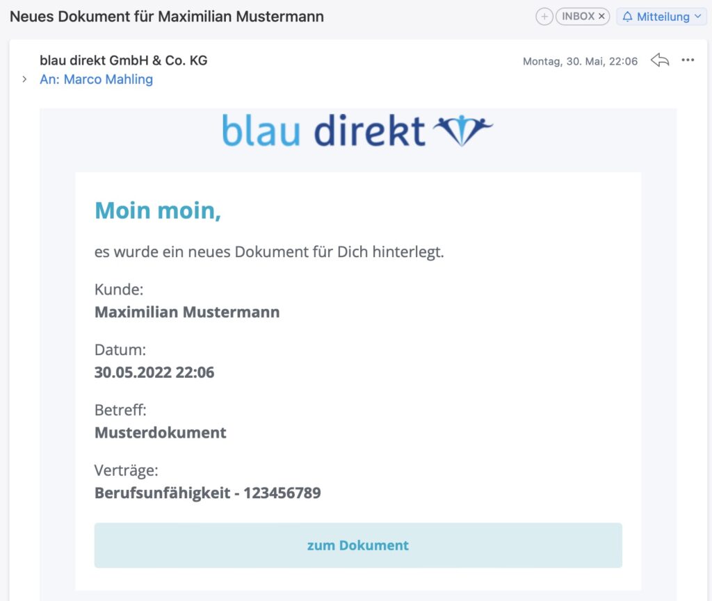 simplr benachrichtigung per email