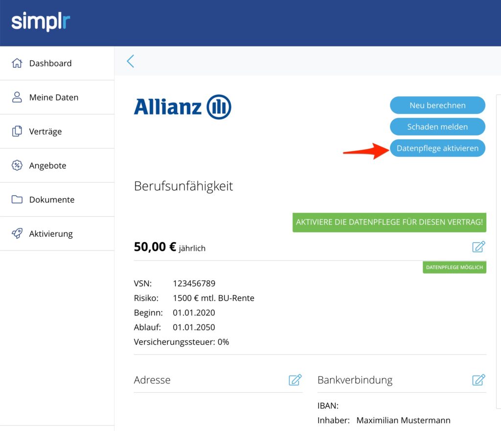 simplr neu - datenpflege aktivieren 2
