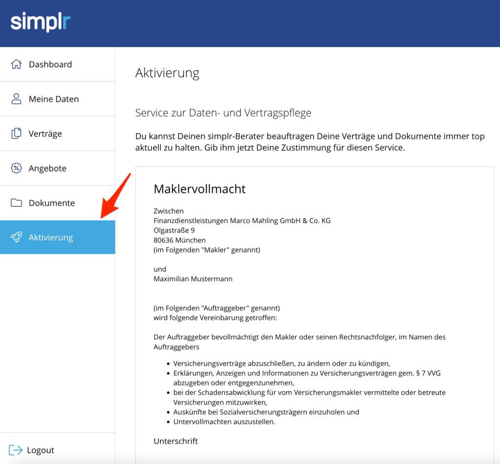 simplr neu - datenpflege aktivieren 3