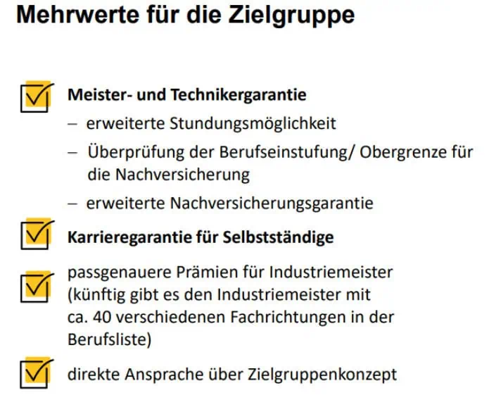 Handwerker und industirelle Fachkräfte erhalten besondere Mehrwerte.
