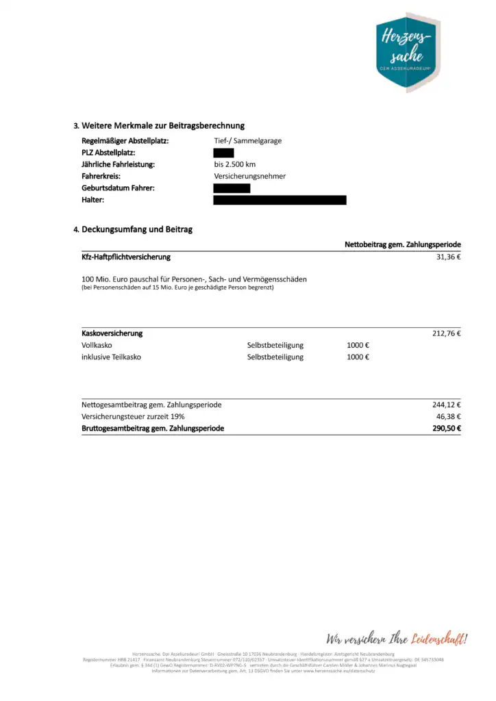 Porsche 911 Carrera 3.2 (Kat) Cabriolet (1986) Versicherungsbeispiel - Bruttogesamtbeitrag liegt bei nur 290,50€