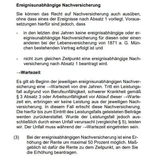 Ereignisunabhaengige Nachversicherungsgarantie der LV 1871 Ereignisunabhaengige Nachversicherungsgarantie der LV 1871