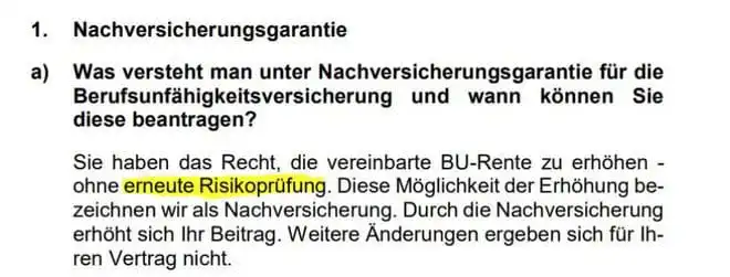 LV 1871 verzichtet auf erneute Risikopruefung LV 1871 verzichtet auf erneute Risikopruefung