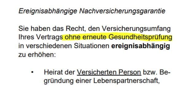 swiss life fordert erneute gesundheitspruefung