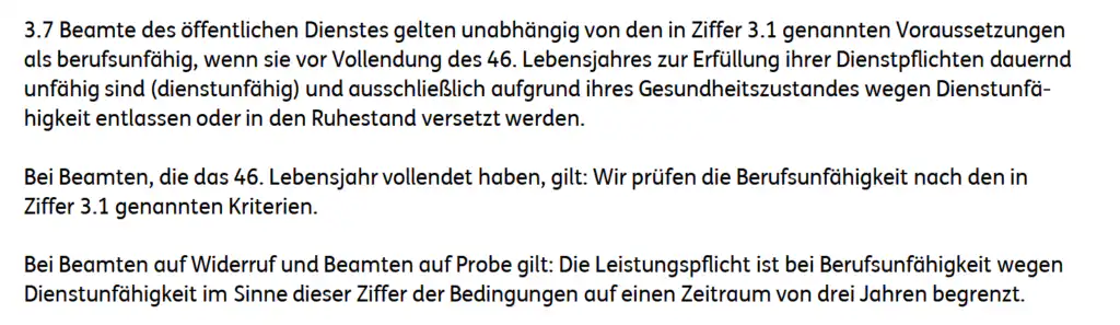 Die Arbeitskraftabsicherung der Ergo BU lässt für Beamte zu Wünschen übrig.