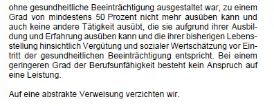 Verlassen Beamte das Beamtenverhältnis, gelten die Voraussetzungen der Berufsunfähigkeit.