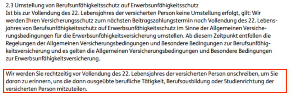 Aus den Versicherungsbedingungen der Ergo Versicherungsgrupppe.