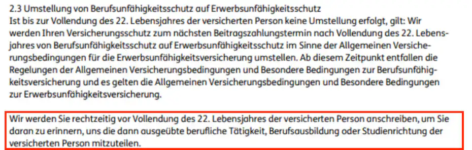 Aus den Versicherungsbedingungen der Ergo Versicherungsgrupppe.