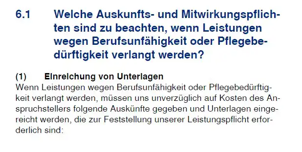 Auskunft- und Mitwirkungspflichten der Allianz BU Auskunft- und Mitwirkungspflichten der Allianz BU