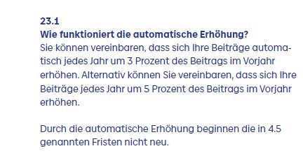 Baloise BU - Beitragsdynamik Baloise BU - Beitragsdynamik