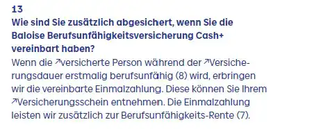 Baloise BU - Zusatzbaustein Cash+