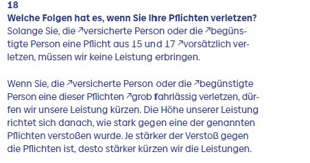 Baloise BU - folgen bei pflichtverletzungen Baloise BU - folgen bei pflichtverletzungen