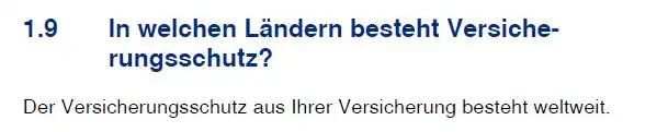 Der Versicherungsschutz besteht weltweit