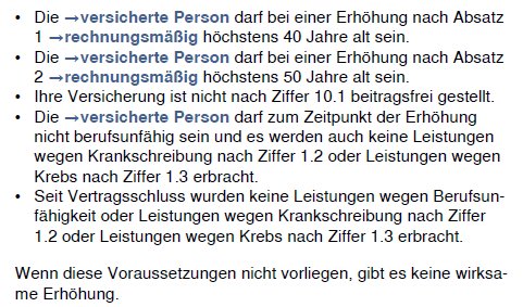 Weitere Voraussetzungen der anlassunabhängigen Erhöhung Weitere Voraussetzungen der anlassunabhängigen Erhöhung