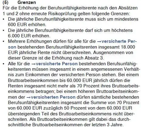 Zu den Grenzen der ErhÜhung im Rahmen der Allianz Berufsunfähigkeitsversicherung Zu den Grenzen der ErhÜhung im Rahmen der Allianz Berufsunfähigkeitsversicherung