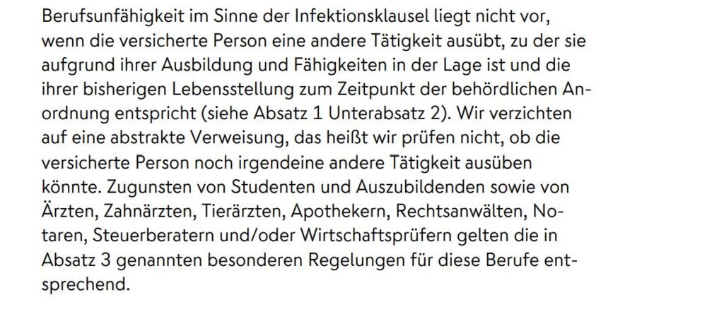 Nuernberger BU - Infektionsklausel Nuernberger BU - Infektionsklausel