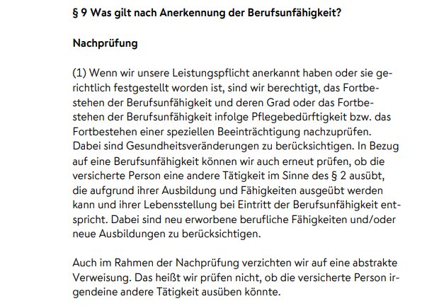 Nuernberger BU - Klausel zur Nachpruefung Nuernberger BU – Klausel zur Nachpruefung
