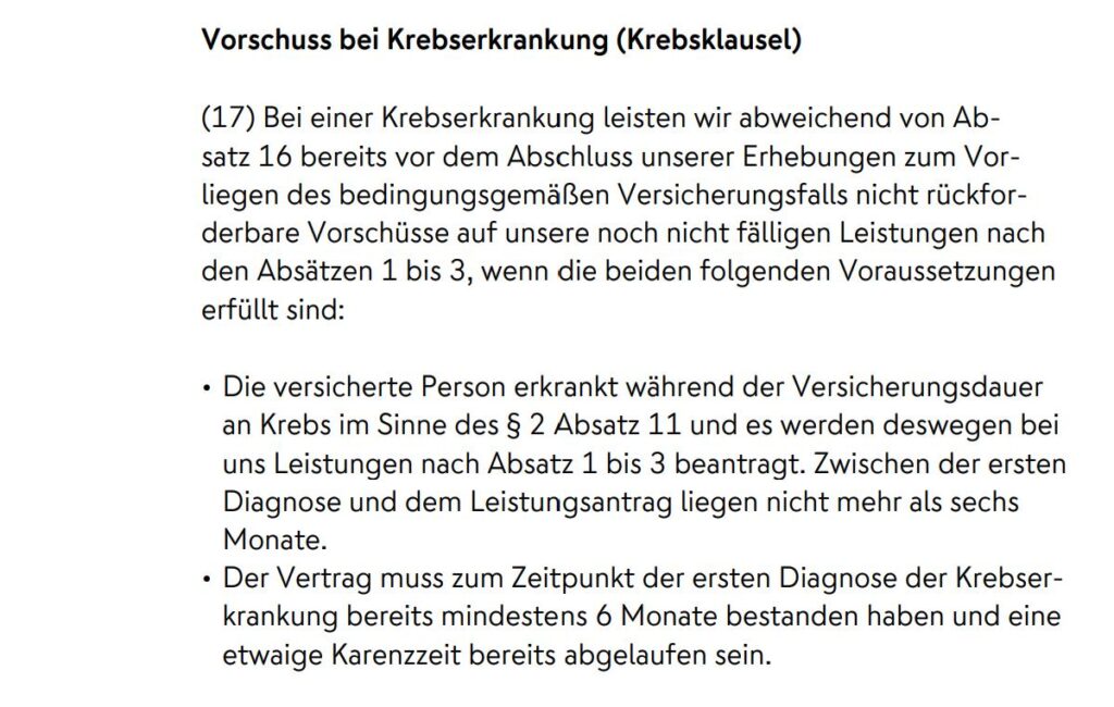Nuernberger BU - Krebsklausel Nuernberger BU - Krebsklausel