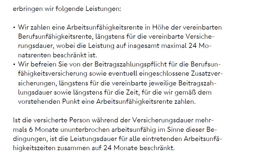 Nuernberger BU - Leistungen bei voruebergehender Arbeitsunfaehigkeit Nuernberger BU - Leistungen bei voruebergehender Arbeitsunfaehigkeit
