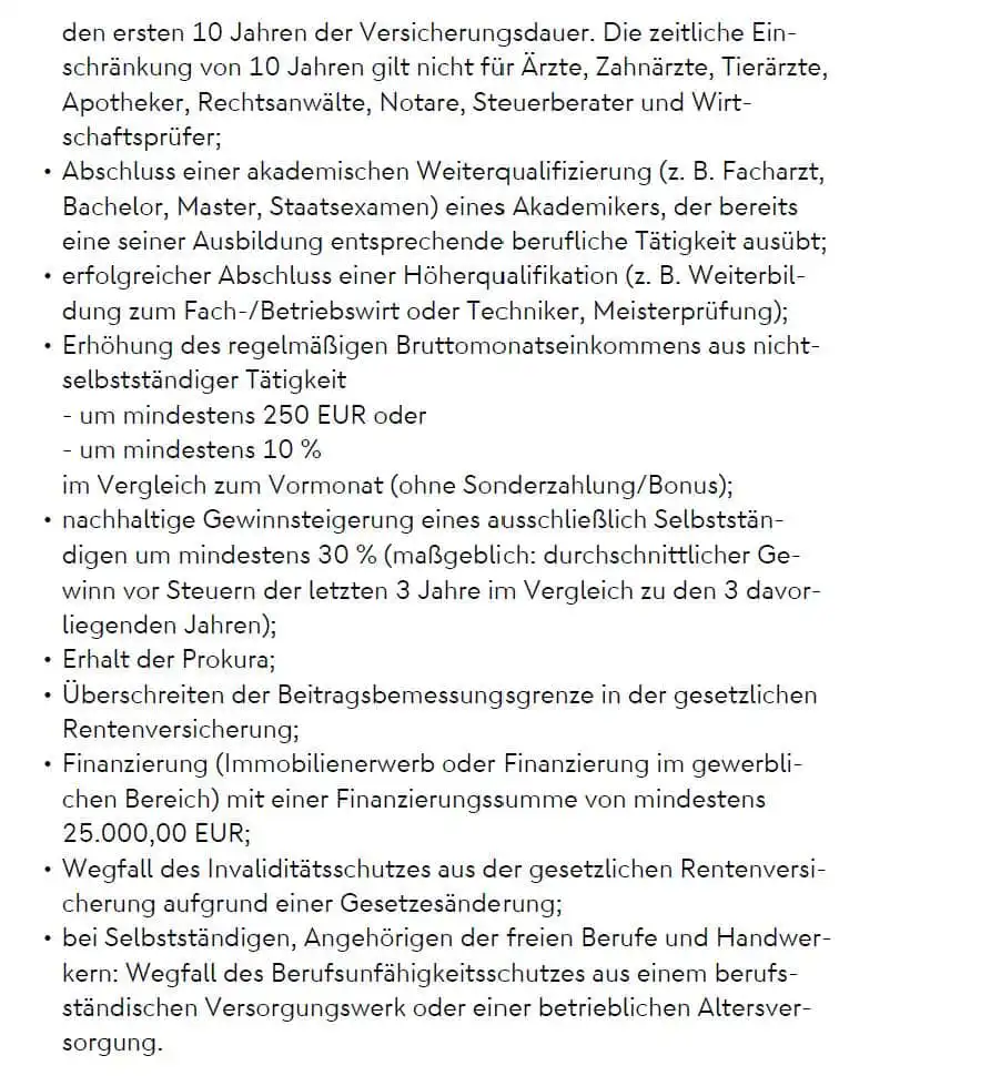 Nuernberger BU - Nachversicherungsgarantien