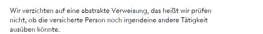 Nuernberger BU - Verzicht auf Abstrakte Verweisung Nuernberger BU - Verzicht auf Abstrakte Verweisung