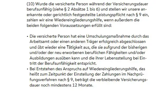 Nuernberger BU - Wiedereingliederungshilfe