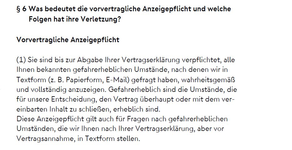 Nuernberger BU - vorvertragliche Anzeigepflicht Nuernberger BU - vorvertragliche Anzeigepflicht