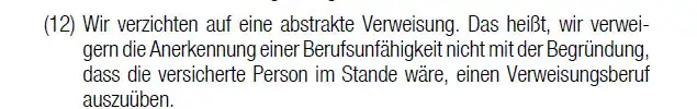 Verzicht auf abstrakte Berweisung der HUK Coburg BU
