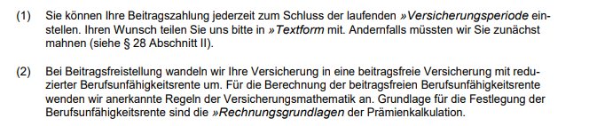 Regelung zur Einstellung der Beitraege