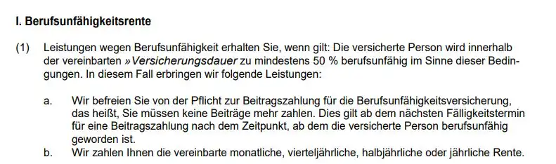 Berufsunfähigkeitsrente Definition