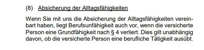 Die Wuerttembergische BU hat auch weiterreichende Module wie zum Beispiel eine Art Pflegeversicherung