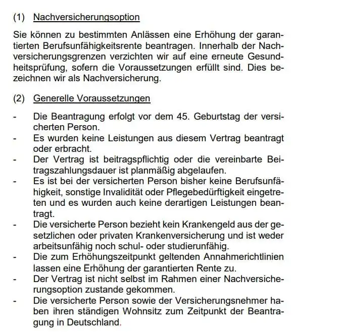 Ein starkes Argument für die BU der Württembergischen ist die Nachversicherungsgarantie.