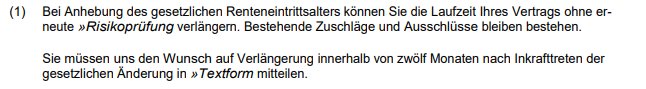 Regelung ueber Vertragsverlaengerung bei gesetzlicher Anhebung des Renteneintrittalters