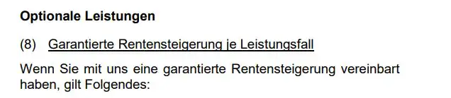 Bei der Württembergischen ist die garantierte Rentensteigerung ein optional wählbarer Baustein.