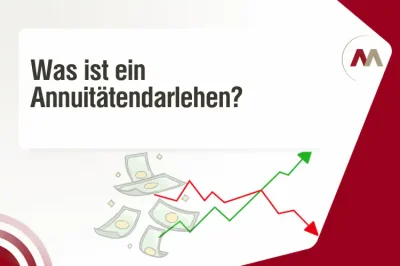 Was ist ein Annuitaetendarlehen – Grafik mit Geldscheinen und Diagramm zur Darstellung von Zins- und Tilgungsentwicklung bei konstanter Rate