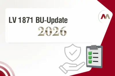 Grafik zum LV 1871 BU-Update 2026 mit Karrieregarantie, Nachversicherung und Zukunftsgarantie für mehr Flexibilitaet in der Berufsunfaehigkeitsversicherung.